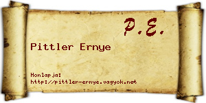 Pittler Ernye névjegykártya